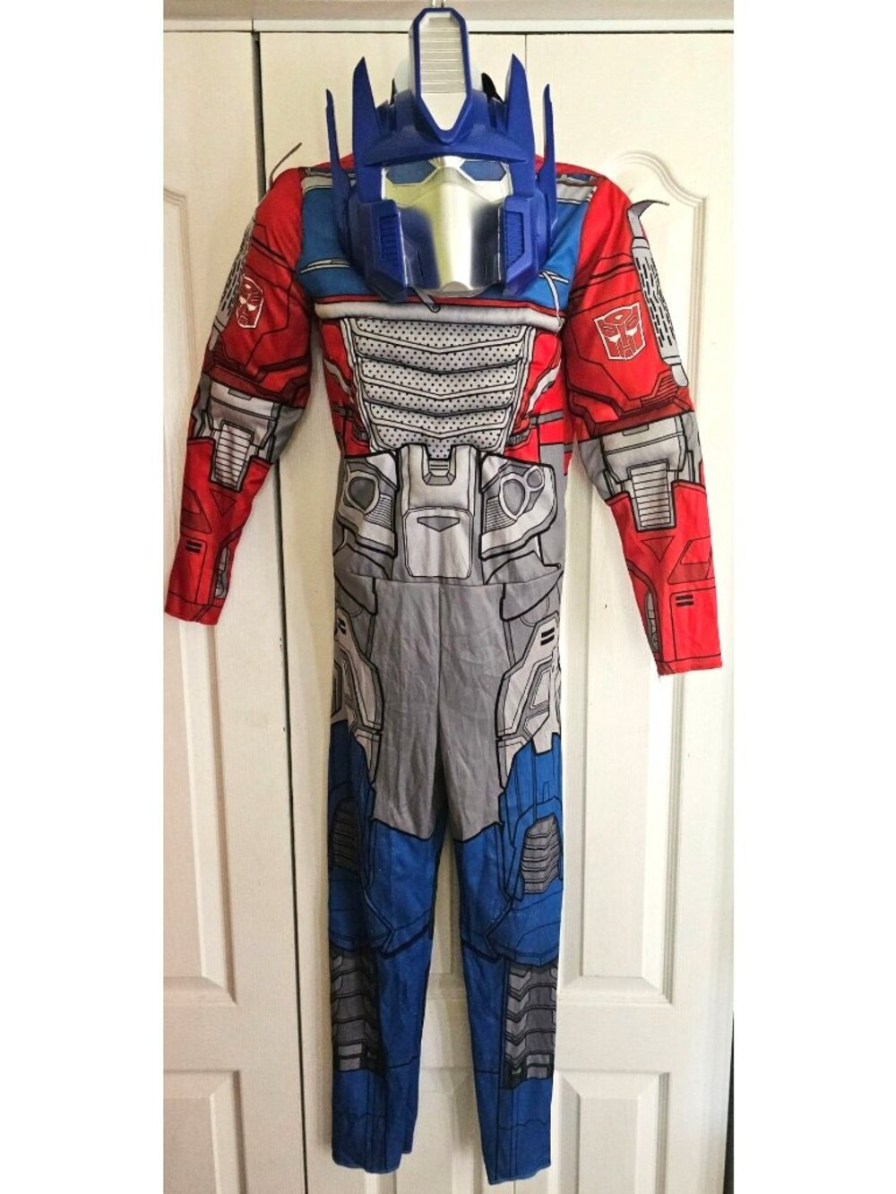 Transformers Optimus Prime Muscle Jumpsuit Costume Mask Boys 10-12 Disguise